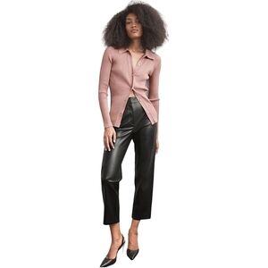 Babaton Command Cropped Ultra Soft Vegan Leather Gothcore Black Pants